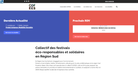 Events website COFEES France homepage built with OceanWP WordPress theme