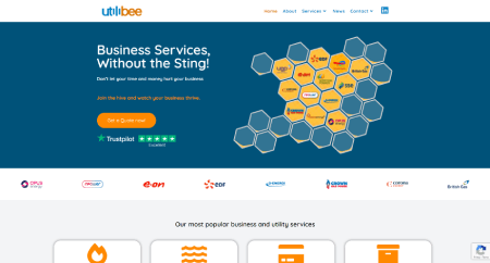 Business utilities website Utilibee UK homepage built with OceanWP WordPress theme